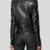 Women's Black Biker Leather Jacket: Karamea - Image 2