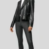 Women's Black Biker Leather Jacket: Karamea - Image 4