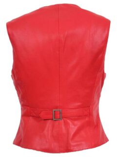 Women’s Red Sheepskin Leather Vest: Lumsden