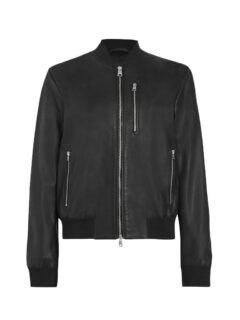 Women’s Elegant Black Bomber Leather Jacket: Fairlie
