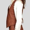 Women's Tan Classic Leather Vest: Ashburton - Image 3