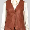 Women's Tan Classic Leather Vest: Ashburton