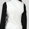Women's White Classic Biker Leather Vest: Plymouth - Image 2