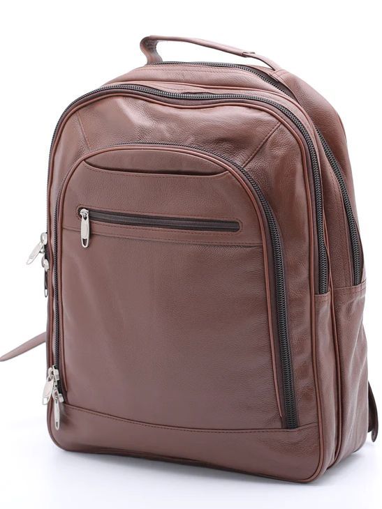 Brown Leather Backpack: Hawera
