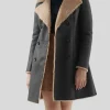 Women's Black Leather Trench Coat: Auckland - Image 4