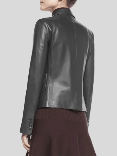 Women's Soft Black Leather Blazer: Herbert - Image 2