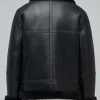 Men's Black Aviator Leather Jacket: Brighton - Image 2