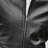Men's Black Bomber Leather Jacket: Wairio - Image 3