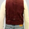 Men's Burgundy Suede Leather Vest: Dunedin - Image 2