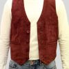Men's Burgundy Suede Leather Vest: Dunedin - Image 3