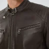 Men's Dark Brown Leather Jacket: Ross - Image 3