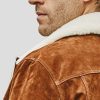 Men's Trucker Tan Suede Leather Jacket: Riwaka - Image 5