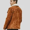 Men's Trucker Tan Suede Leather Jacket: Riwaka - Image 2