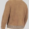 Men's Camel Brown Aviator Leather Jacket: Moana - Image 2