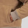 Men's Camel Brown Aviator Leather Jacket: Moana - Image 4