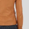 Women's Brown Crop Leather Blazer: Pukaki - Image 3