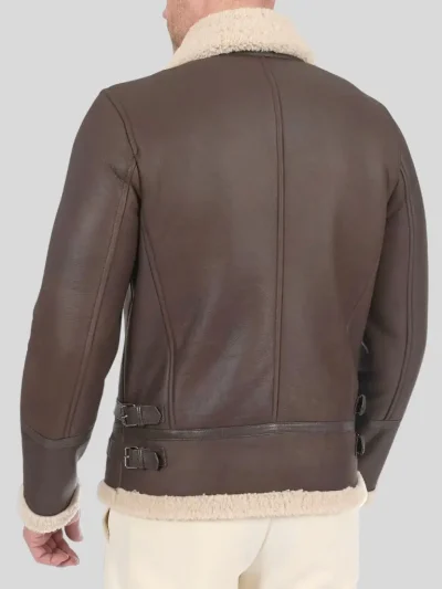 Men's Brown Aviator Leather Jacket: Raglan - Image 2