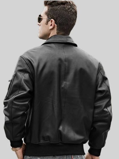 Men's Aviator Leather Jacket: Russell - Image 2