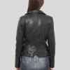 Women's Black Biker Leather Jacket: Blenheim - Image 2