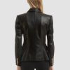Women's Soft Black Leather Blazer: Herbert - Image 2