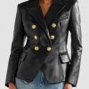 Women's Soft Black Leather Blazer: Herbert - Image 3