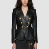 Women's Soft Black Leather Blazer: Herbert