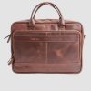 Dark Tan Leather Laptop Bag: GreyTown