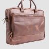 Dark Tan Leather Laptop Bag: GreyTown - Image 5