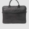 Slim Black Leather Laptop Bag: Masterton