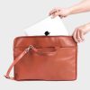 Ultra Slim Tan Leather Laptop Bag: Shannon - Image 3