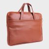 Ultra Slim Tan Leather Laptop Bag: Shannon - Image 4