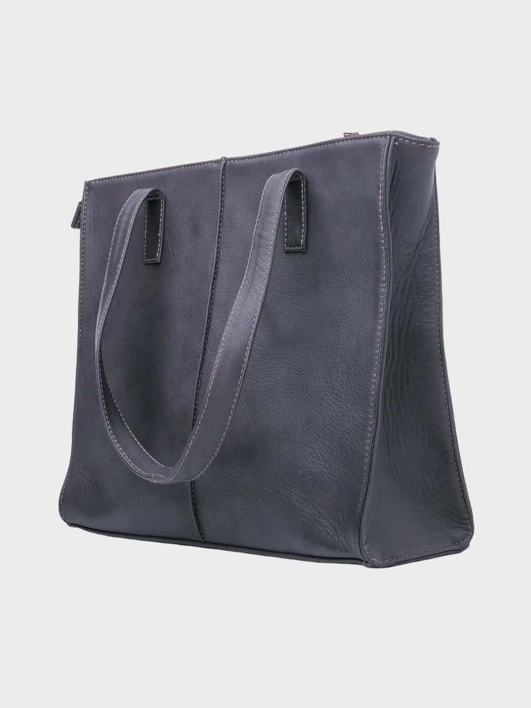 Women’s Leather Tote Bag Graphite Grey: Pirinoa